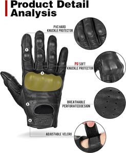 Gants <span class=keywords><strong>de</strong></span> <span class=keywords><strong>moto</strong></span> personnalisés <span class=keywords><strong>pour</strong></span> hommes - Gants <span class=keywords><strong>de</strong></span> vélo tout-terrain - Armure en cuir - Gants à doigts complets - Product Image 5