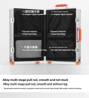 Maleta de Viaje con Ruedas Giratorias TSA, Completamente de Aluminio, Maletas de Aluminio, Equipaje de Mano 3 en 1, Carrito de Equipaje
