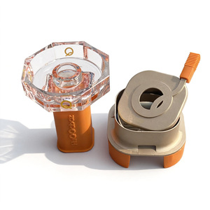 Juego de cuencos para hookah portátiles con mango de silicona, olla de shisha integrada y espaciador de carbón, dispositivo de gestión de calor HMD - Product Image 5