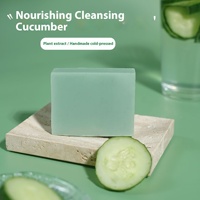 Savon en barre fait à la main solide concombre à base de plantes traitement à froid rafraîchissant la peau nettoyage savon de bain cadeau Souvenir Options de gros