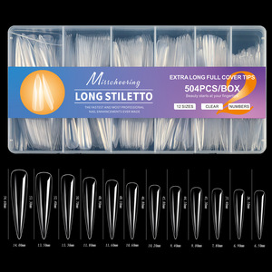 Ongles artificiels longs trapézoïdaux à couverture complète pour extension de salon, vente en gros, pour manucure professionnelle - Product Image 5
