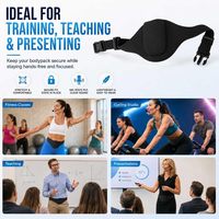 Sac banane en néoprène pour microphone, réglable, étanche, unisexe, pour les instructeurs de fitness, les enseignants, le théâtre, la salle de sport