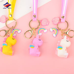 Porte-clés personnalisés motif petit cheval arc-en-ciel, licorne rose en forme de dessin animé, pendentif de <span class=keywords><strong>sac</strong></span>, nouvelle collection, 2019 - Product Image 6