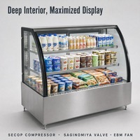 Vitrine réfrigérée pour gâteaux avec refroidissement par air, usage commercial, commande numérique