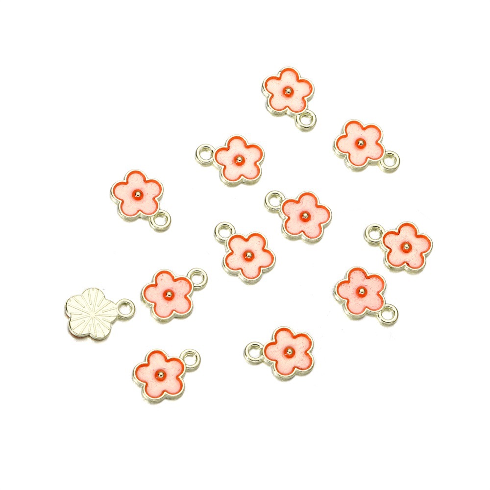 Pendentif fleur rose (10pcs)
