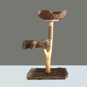 Solid Wood <b>Cat</b> <b>Tree</b> 2 Levels Durable <b>Scratching</b> <b>Post</b> <b>Cat</b> Bed Multi Layer Climbing Frame - Product Image 1