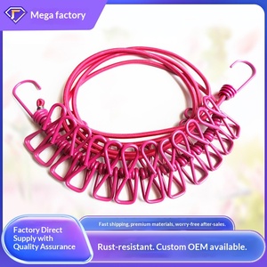 <span class=keywords><strong>Tendedero</strong></span> Invisible de 12 <span class=keywords><strong>Pinzas</strong></span> y 1.82m, Sin Necesidad de Taladrar, Portátil, Retráctil y Plegable para Uso en Interiores/Exteriores/Hotel - Product Image 3