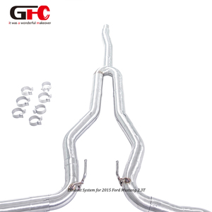ระบบท่อไอเสีย GFC สำหรับรถฟอร์ด มัสแตง 2.3T ปี 2015 แบบท่อตรงเต็มระบบ ปลายท่อสี่ทาง ขัดเงาแบบกระจก ผลิตจากสแตนเลสสตีล พร้อมท่อแคทแบ็ก - Product Image 3