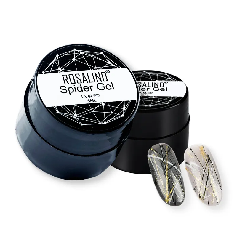 Rosalind OEM benutzer definierte Handelsmarke DIY 5ml Spider Line Nail Art Gel semi permanente UV-Spinnen gel politur für den Großhandel einweichen
