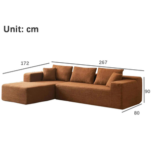 Rectangular Modular Sectional Upholstered Vacuum Compression <b>Sofa</b> <b>Sets</b> with Chaise Compressed Packing for Hotels - Product Image 6