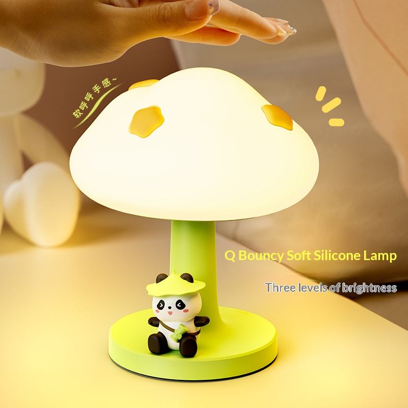 Unique Cloud Design Panda LED ABS Night Light Touch USB Rechargeable Dimmable Warm White Table Lamp Home Decor Children's