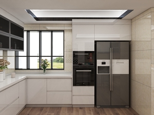 Có Độ Bóng Cao Sơn Mài Handleless Thiết Kế Gỗ Đồ Nội Thất Nhà Bếp Đầy Đủ Thiết Lập Tủ Bếp Với Bồn Rửa Và Countertop Cho Biệt Thự - Product Image 2