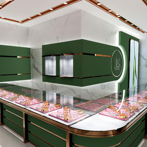 Luxuriöse Maßgefertigte 3D-Design Schmuckvitrine mit <span class=keywords><strong>LED</strong></span>-Beleuchtung Möbel-<span class=keywords><strong>Display</strong></span> für Juweliergeschäfte im Angebot - Product Image 1