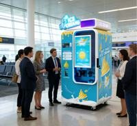 Máquina de Helados con Control Remoto, Bajo Mantenimiento, Compatible con ADA, con Pago por Monedas y Código QR para Operación 24/7 en Salas de Aeropuerto