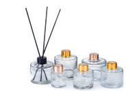 Bouteille en verre carrée plate transparente classique de 100 ml avec couvercle doré, bouteilles en verre premium vides de 500 ml pour huiles essentielles d'aromathérapie