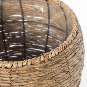 <span class=keywords><strong>Pot</strong></span> <span class=keywords><strong>de</strong></span> fleurs suspendu en rotin, panier tissé <span class=keywords><strong>de</strong></span> luxe léger, décoration murale 2022, bleu et gris, artisanat en jonc <span class=keywords><strong>de</strong></span> mer, pour la maison, fruits - Product Image 4