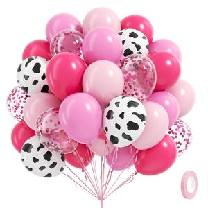 Juego de globos de color rosa claro y blanco, 60 Uds., 12 pulgadas, rosa perla Bebé y globos blancos de confeti para boda, Baby Shower, fiesta de cumpleaños - Product Image 1