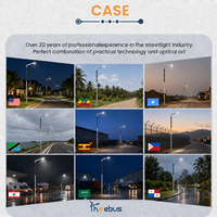 Lampadaire solaire hexagonal extérieur avec luminaire LED pour routes résidentielles et zones de stationnement