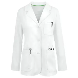 Hospital Uniform Polyester cotton spandex Women's Lab Coat White Consultation Coat Pharmacist Uniform lab coat embroidery font