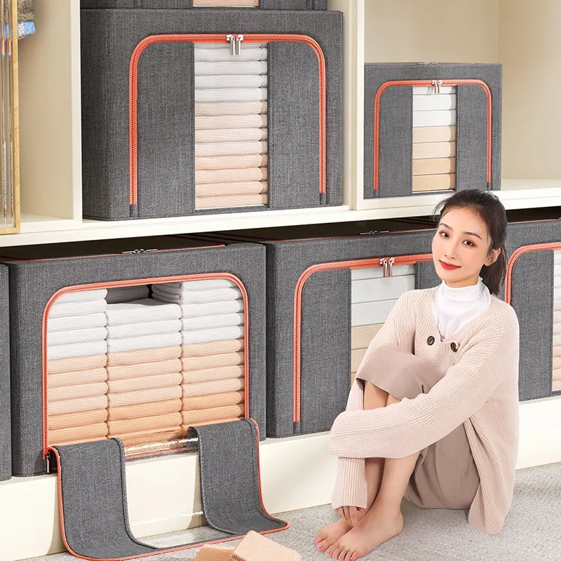 house hold items for 2023 multifunctional stackable home organizer metal frame storage box competitive price clothes storage bin