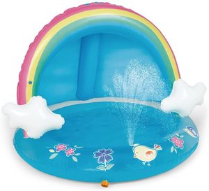 Piscina per bambini Rainbow splash pool con baldacchino piscina per irrigatori da 40 pollici per bambini 1-3 anni - Product Image 1