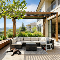 Pergola de jardin en aluminium 2x3 3x5 3x6m, gazebo, toit à lames orientables, LED, étanche, revêtement en poudre, motorisé, rétractable, barbecue en plein air