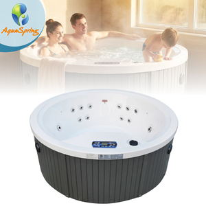 Aquaspring Factory Spa Jacuzzi, Bain à remous d'intérieur pour jardin, pour 4 personnes, Baignoire spa ronde extérieure, Jacuzzi extérieur - Product Image 1