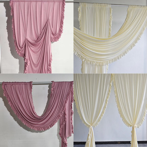 Rideaux à volants de mariage en soie de lait, draperies de fond pour la photographie d'événements, décoration de fond - Product Image 4