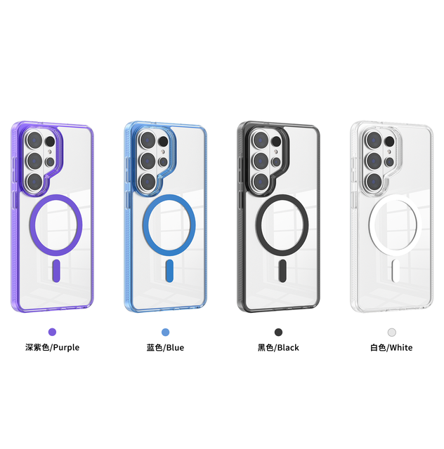 New Arrival 2026 Shockproof Transparent Magnetic Wireless Charging Phone Cover Case for samsung S26 Ultra S25 S24 S23 S22 Plus