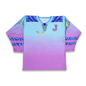 Maillot de hockey sur glace personnalisable OEM, design personnalisé, impression par sublimation de couleur, Spandex/Coton, séchage rapide, respirant, sur mesure - Product Image 1