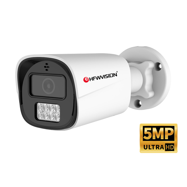 HFWS IP66 Waterproof Outdoor Security Camera 5MP POE with H265 Sensor AI Auto Tracking & Built-in Microphone IP Camera AI Alarm