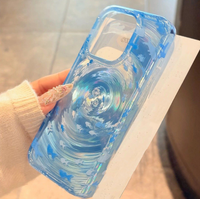 Nouvelle coque de téléphone antichoc en silicone tendance style INS avec motif tourbillon laser poisson océanique mignon pour iPhone 13 11 12 14 15 16 17 Pro Max