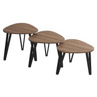 Table d'appoint minimaliste de style nordique en marbre, table basse ronde en bois massif, portable et durable, pour salon et balcon