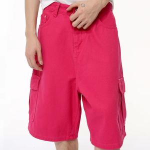 Novedad de verano, ropa de trabajo de vaquero, pantalones cortos de mezclilla para <span class=keywords><strong>hombre</strong></span>, Pantalones rectos de pierna ancha con bolsillos 3D, pantalones sueltos informales versátiles <span class=keywords><strong>Cargo</strong></span> para <span class=keywords><strong>hombre</strong></span> tejidos - Product Image 1