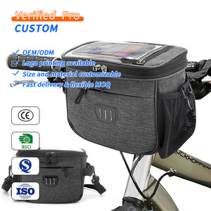 Sacoche de vélo personnalisée avec logo, sac de rangement à fixation sur guidon, design personnalisé rapide, sac de vélo pour téléphone portable à écran tactile - Product Image 1