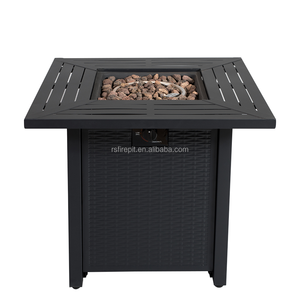 RS-S28003A 28 inch vuông tinh khiết bề mặt sắt + Dệt mây cơ sở Bếp gas hố lửa ngoài trời sưởi ấm bếp ngoài trời nhà - Product Image 1