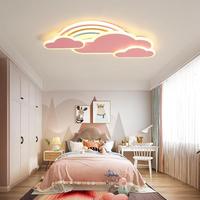 Plafonnier pour chambre d'enfant, dessin animé créatif, blanc, rose, chaud, romantique, arc-en-ciel