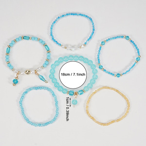 Fashion Beaded <b>Bracelets</b> <b>Set</b> 6Pcs Women's Imitation Pearl Crystal Rhinestone Boho Gift Jewelry 2026 Made in China - Product Image 4