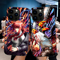 Coque de téléphone 3D lenticulaire Anime Chainsaw Man Denji/Makima/Power, étui 3D à effet de mouvement pour téléphone portable, cadeau
