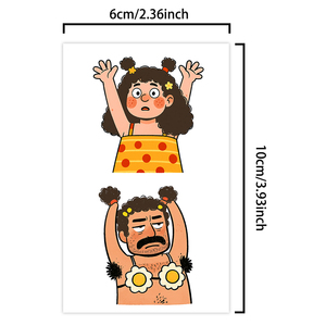 Colorido <span class=keywords><strong>tatuajes</strong></span> temporales pegatina hombre y mujer salvaje lindo pareja de dibujos animados tatuaje impermeable <span class=keywords><strong>para</strong></span> cara brazo pierna - Product Image 2