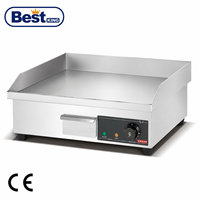 Plaque de cuisson électrique en acier inoxydable pour comptoir, gril plat commercial pour restaurant de restauration rapide