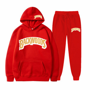 Ensemble de sweat-shirts et de joggings en coton et polyester à logo personnalisé, style hip-hop, Backwoods <span class=keywords><strong>Cookei</strong></span> RAW, 2 pièces, pour hommes - Product Image 3