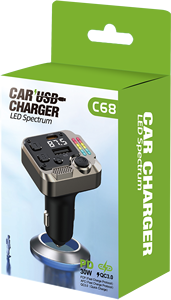 Adaptador de coche con carga rápida Type-C PD30W, potencia de salida de 45W, 5V/1A, luz LED USB, cargador rápido para iPhones. - Product Image 3