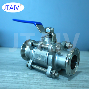 JTAIV Válvula de bola manual de alta resistencia con mango largo, grado sanitario, extremos Tri-Clamp, acero inoxidable 304, 3 piezas, instalación rápida - Product Image 3
