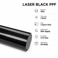 Film de protection PPF en TPU aliphatique de la série Laser Black Crystal, auto-réparant, anti-jaunissement, hydrophobe, pour covering de véhicules, vente en gros, PPF à changement de couleur