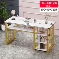Table de manucure professionnelle résistante à l'acétone avec cadre métallique, station de salon de beauté et organisateur de rangement pour techniciennes d'ongles
