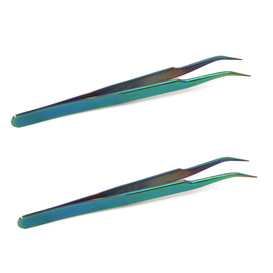 Изогнутый пинцет из нержавеющей стали, электронные компоненты, пинцет для бровей, пинцет для ресниц