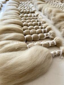 2025 необработанные пряди волос 100% хвоста яка натурального белого цвета 22'' - Product Image 2