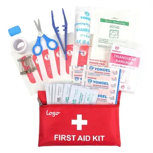 Mini bolsa de primeros auxilios de emergencia Kit de bolsillo compacto Kit de suministros médicos Kit de primeros auxilios pequeño para viajes en coche en casa Senderismo al aire libre