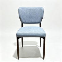 Chaise de salle à manger rembourrée moderne, chaise de salle à manger sans accoudoirs en tissu velours nordique avec pieds en métal imitation bois pour la maison, le restaurant, l'hôtel